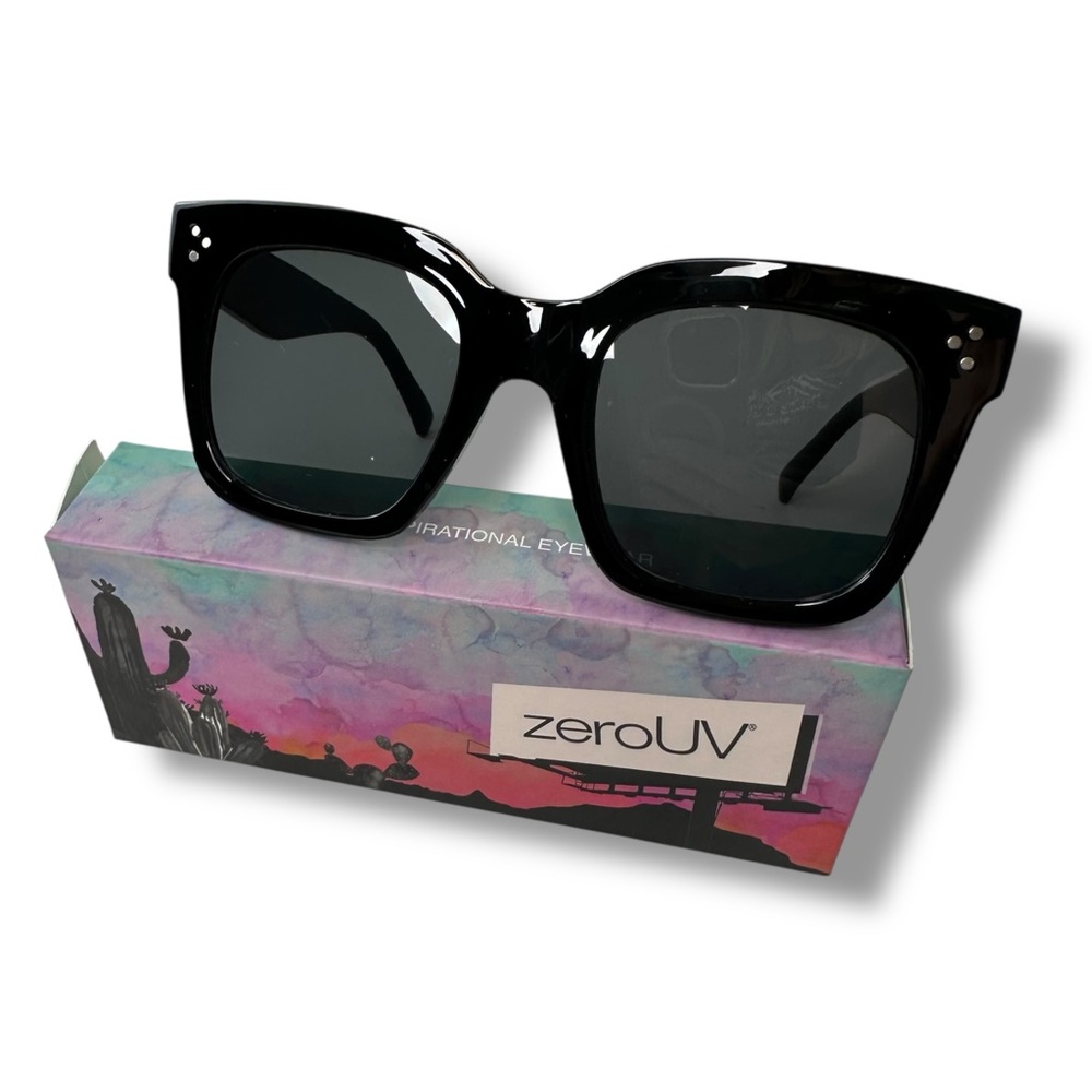 zeroUV Oversized Fashion Retro Square Sunglasses for Women Vintage Style 50mm